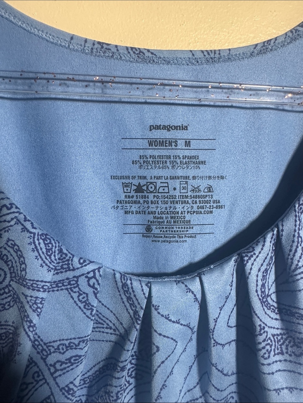 Patagonia Women’s Medium Blue Paisley Tank Top - Picture 2 of 5